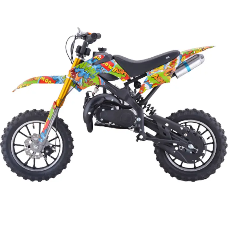 Roywell 10 Inch 2 Takt Gas Aangedreven Benzinemotor 49cc Mini Crossmotor Pocket Bike Voor Kinderen