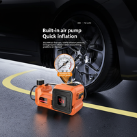 Cric hydraulique électrique portable 3-en-1 de 450 mm pour voiture 12 V avec clé électrique, pompe à air et marteau