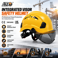 Casques de sécurité ABS à vente chaude, conformes aux normes HBC CE-EN12492 UKCA, pour le camping en plein air, le sauvetage, l'escalade, avec visière de protection des yeux