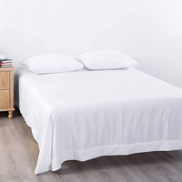 Draps de lit ultra doux de haute qualité en microfibre de polyester pour lit, drap plat uni teint