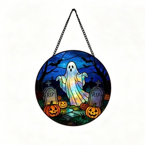 New Christmas-themed Glass Animal Traditional Pendant Laser-Cut Wall Mount Home Garden Outdoor Handmade <b>Window</b> Decoration Sun - Product Image 4