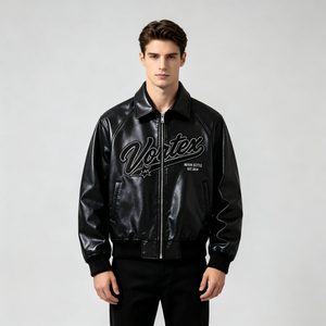 Giacca Moto in Pelle <span class=keywords><strong>Estetica</strong></span> Racing 2026 Personalizzata con Ricami Pesanti, Giacca da Motociclista con Patch Completa, Cappotto da Corsa - Produzione di Fabbrica - Product Image 3