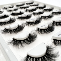 Vente en gros 20mm Fluffy Faux Mink Lashes Marque privée Vendeur de cils synthétiques Faux cils avec boîtes d'emballage personnalisées