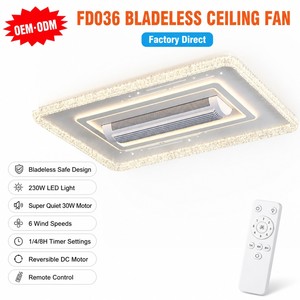 Ventilateur de plafond sans pales avec contrôle par application - Ventilateur de plafond intelligent WiFi avec télécommande pour chambre à coucher - Product Image 4