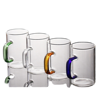 Offre Spéciale – Tasse en Verre Borosilicate Transparent de Haute Qualité avec Poignée Cartoon Écologique, 201-300ml, Compatible Micro-ondes et Lave-vaisselle, Facile à Utiliser
