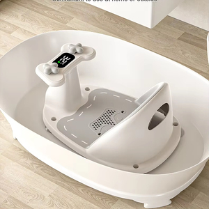 Siège de <span class=keywords><strong>bain</strong></span> pour bébé avec thermomètre TPE souple et ventouses en bas en forme de volant Siège de <span class=keywords><strong>bain</strong></span> pour bébé - Product Image 2