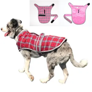 Клетчатая Флисовая теплая куртка для собак, модная одежда для домашних животных, флисовая одежда для собак, куртка