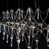 Nouveaux luminaires de restaurant, lustres de table à manger, éclairage de comptoir d'hôtel style ciel étoilé, lampes de bar longues