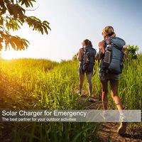 Batterie externe solaire étanche 20000mAh, chargeur portable double USB, lampe torche LED, SOS, batterie de secours pour extérieur, vente en gros OEM