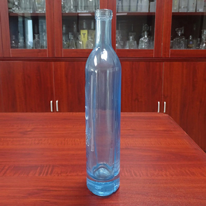 Bouteilles de spiritueux en verre bleu russe 750 ml, bouchons en liège pour <span class=keywords><strong>vodka</strong></span> - Product Image 3