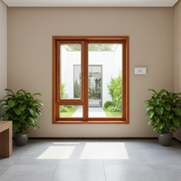 Fenêtre en bois à isolation thermique double vitrage Fenêtre de jardin pivotante en aluminium avec grille pour l'extérieur et la salle de bain