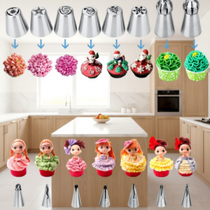Kit de Decoración de Pasteles de 635 Piezas - Juego de Boquillas para Decorar con Plato Giratorio y Espátula, Herramientas Completas para Hornear, Regalo para Mujeres - Product Image 5