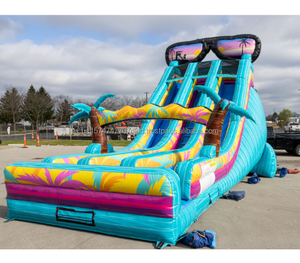 Diapositiva con purpurina temática del océano de grado comercial certificado CE/EN71 palmera Hogar Escuela Centro comercial parque de aventuras niños vinilo PVC - Product Image 6