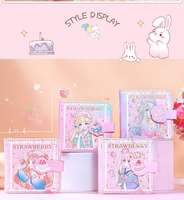 Livre à main en PU rose pour filles Cahier Kawaii A7 Planificateur de voyage mignon Journal coloré Journal de poche portable Cahier mémo Steno