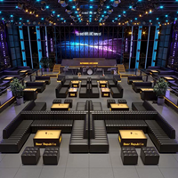 Canapé de bar KTV professionnel sur mesure, table à thé, nettoyage, ingénierie commerciale, coin en U unique, cabine de salle privée de club