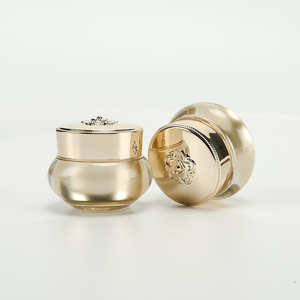 Wan Kai Acrylic Cream Jar 5g Gold Lid Cosmetic Bottle <b>Face</b> Cream Container Refillable Packaging - Product Image 4