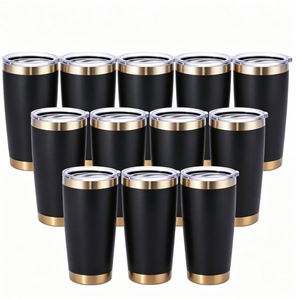 20oz Premium Copper Plated <b>Stainless</b> <b>Steel</b> Tumbler Double Wall Vacuum Mugs Customizable <b>Cups</b> for Party Gift with Leakproof Lid - Product Image 1