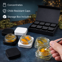 Kit d'emballage magnétique pour concentrés, taille standard, 8 pièces, prêt à expédier, avec bocaux en verre, étiquettes autocollantes pour couvercles et style personnalisé