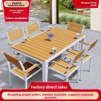 Tables et chaises d'extérieur en aluminium, mobilier de patio, design pastoral anti-corrosion, ensembles de jardin multifonctionnels pour repas