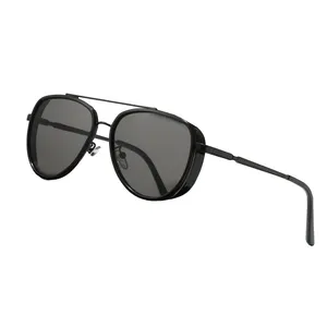 Óculos de sol para homens, óculos de sol retrô vintage de alta qualidade com metal steampunk UV400, Partagas, 2024