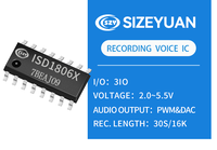 Puce d'enregistrement et de lecture SIZEYUAN ISD1806X avec son variable et modification vocale personnalisée, 1,5 MHz, montage sur wafer pour jouets et appareils