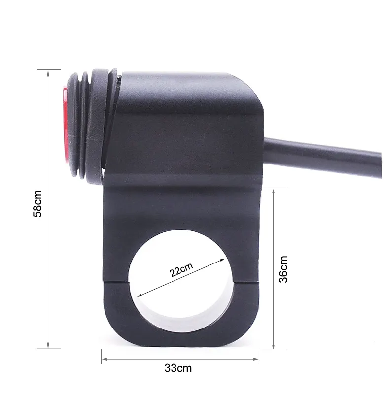 KR-MS10 moto interrupteur Étanche & Compact Diamètre 22mm/25mm DC12V 16A personnalisé moto commutateurs