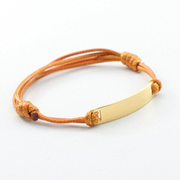 Pulseras Ajustables con Logotipo Personalizado, Barra de Acero Inoxidable, Cuerda de Nailon para Pulsera Trenzada