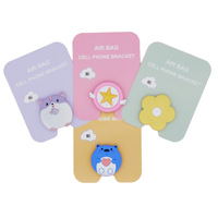 Soporte de Agarre para Teléfono al por Mayor, Soporte de Dedo Plegable Telescópico Creativo de PVC con Diseño de Dibujos Animados para Teléfono Móvil, Regalos Novedosos con Logotipo Personalizado