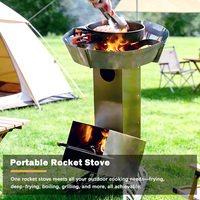 Réchaud portable en acier inoxydable INBESTCAMP - Design compact pour le camping et les activités de plein air