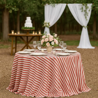 Nappe tissée rayée en gros, ronde et rectangulaire, pour mariage, banquet, décoration de table à domicile