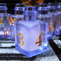 Ensemble de dés polyédriques en résine violet clair faits à la main, en forme de flacon de potion, avec noyau liquide lisse, pour jeux de rôle et de société (RPG DnD) - Bottle8