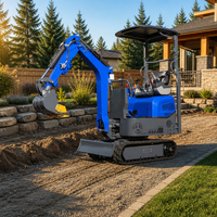 Buatan Cina Excavator Mini 1.2 Ton Compact Crawler Digger Mesin Jepang Hydraulic Breaker Bucket CE untuk Penggunaan Rumah Tangga