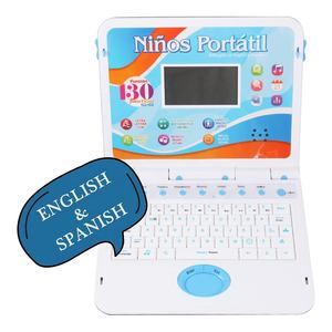 Enfants bilingue <span class=keywords><strong>anglais</strong></span> et espagnol ordinateur portable apprentissage Machine jouet 130 fonctions apprentissage éducatif jouet informatique avec musique - Product Image 2