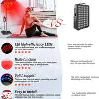 PAKISS Lampe de luminothérapie LED à lumière rouge pour la relaxation musculaire, 126 LED - pour le corps entier, le visage, le cou, le dos, les pieds