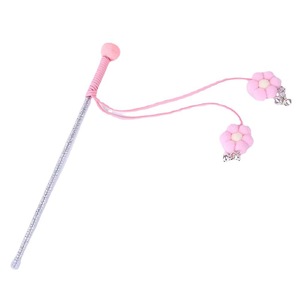 Interactive Movement <b>Cat</b> Toy Flower Shape <b>Plush</b> <b>Cat</b> Teaser Pole with Bells Made of Plastic for Pets - Product Image 4