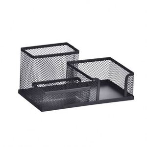 Organisateur de bureau multifonctionnel en métal à 3 compartiments, porte-clips pour stylos et crayons - Product Image 1
