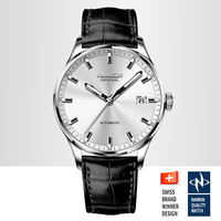 Reloj Mecánico Automático NH35 para Hombre con Logotipo Personalizado OEM, Movimiento Japonés, Correa de Cuero Genuino, Relojes Casuales