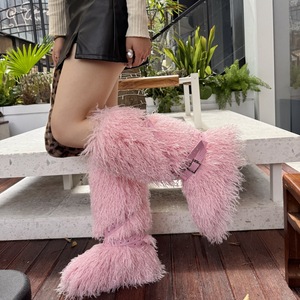 Thick-soled snow <b>boots</b> Y2K Punk Faux Mongolia Fur <b>Boots</b> Winter Fashion Plush Warm Snow <b>Boots</b> for Women - Product Image 3