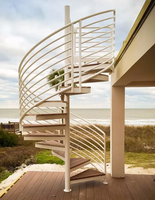 Escalier en colimaçon de luxe, escalier en arc, marches d'escalier en acier pour intérieur et extérieur, escalier en spirale métallique