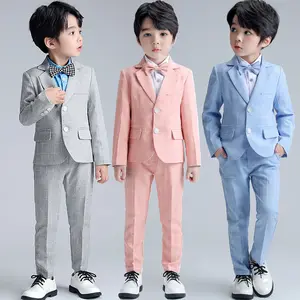 Luxury Kids Party Wear Dresses for Boys Clothing 4 pcs Set 2 to 15 Year Fashion Wedding Gentleman Suit for Kids Boys