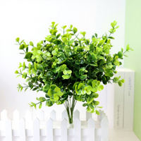 Daun Eucalyptus Simulasi 5 Cabang Tinggi 32cm Dekorasi Pernikahan Indoor/Outdoor Bunga Plastik Buatan