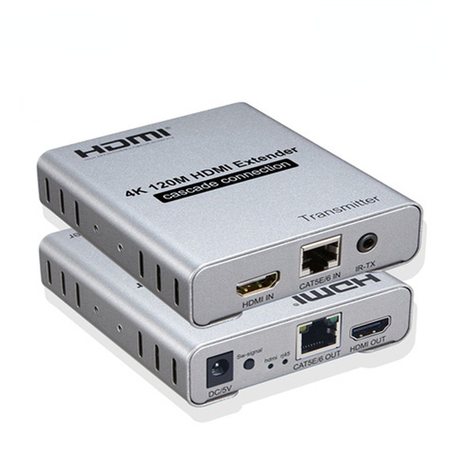 HDMI 2.0 Extender Over Cat5e/6/7 Ethernet Cable up to 200ft 4K@30Hz/1080p up to 400ft HDR HDCP 2.2 Loop-Out IR Control