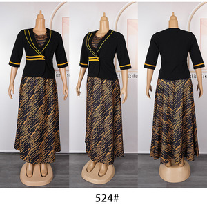 Elegante stile africano taglie forti da donna Set due pezzi di <span class=keywords><strong>turchia</strong></span> elegante gonna carriera abito lungo africano abito da ufficio - Product Image 2
