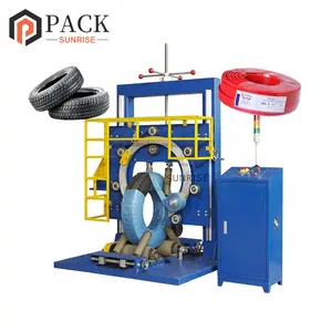 Machine d'emballage de bobine de fil d'acier, machine d'emballage verticale de bobine de cuivre machine d'emballage de pneu de tuyau de tuyau câble bobine de fer