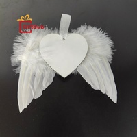 Ornements Ailes d'Ange en MDF pour Sublimation, Blancs pour Noël et la Saint-Valentin