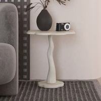 Table basse en bois style Ins moderne, design pétale français, pour décoration intérieure, idéale pour le coin canapé du salon, hauteur réglable