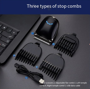 Cortadora de <span class=keywords><strong>pelo</strong></span> giratoria inalámbrica USB de 360 grados, cortadora de barba, cortadora de afeitadora para hombres, peluquero, el mejor dispositivo - Product Image 3