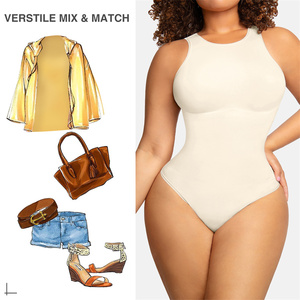 Hexin 2023 Thân Thiện Với Môi Shapewear Bodysuits Giản Dị Một Mảnh Liền Mạch Nén Cộng Với Kích Thước Thong Cho Phụ Nữ Skinny Rắn - Product Image 3