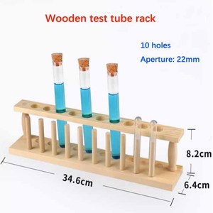 Support de tubes <span class=keywords><strong>à</strong></span> <span class=keywords><strong>essai</strong></span> <span class=keywords><strong>en</strong></span> <span class=keywords><strong>bois</strong></span> pour usage <span class=keywords><strong>en</strong></span> laboratoire, 6, 8, 10 ou 12 trous - Product Image 4