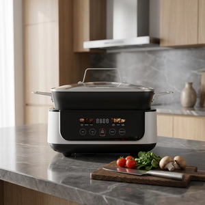 Cuisinière à cuisson lente numérique programmable de 7 litres avec revêtement céramique, fonctions maintien au chaud, sauté, cuisson à la vapeur pour les réunions de famille - Product Image 2
